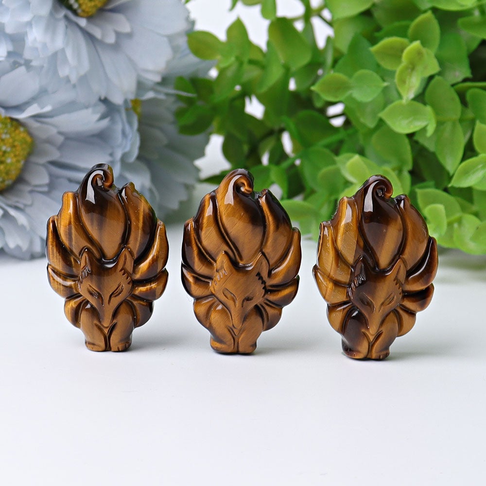 1.7" Nine-tail Fox Crystal Carvings Wholesale Crystals USA