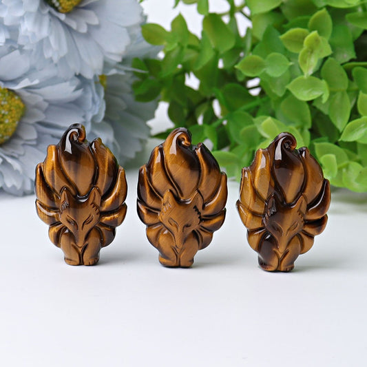 1.7" Nine-tail Fox Crystal Carvings Wholesale Crystals USA