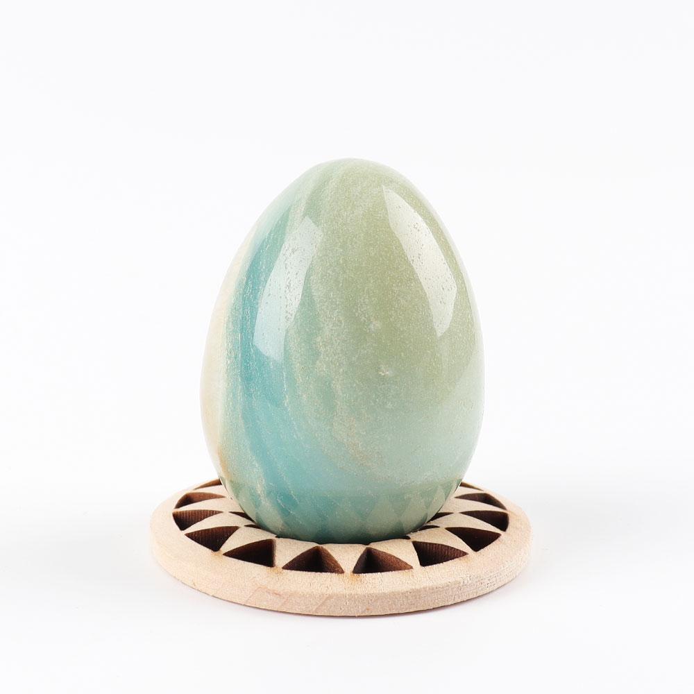 2" Sky Blue Stone Carving Egg Shape Crystal Palm Stone Wholesale Crystals USA