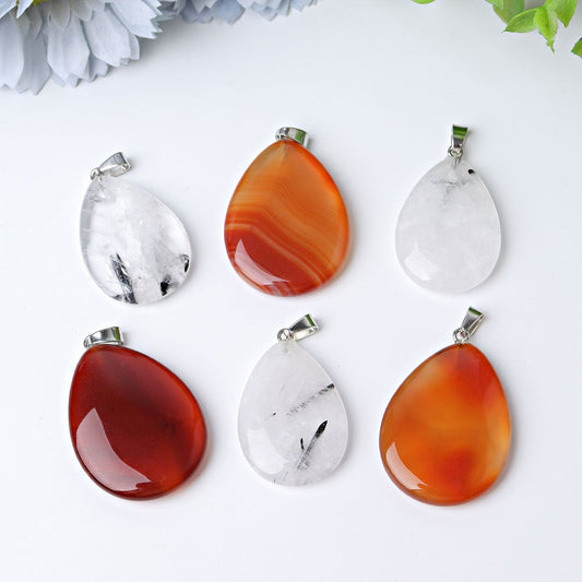 1.5" Carnelian Black Tourmaline Water Drop Pendant Wholesale Crystals USA