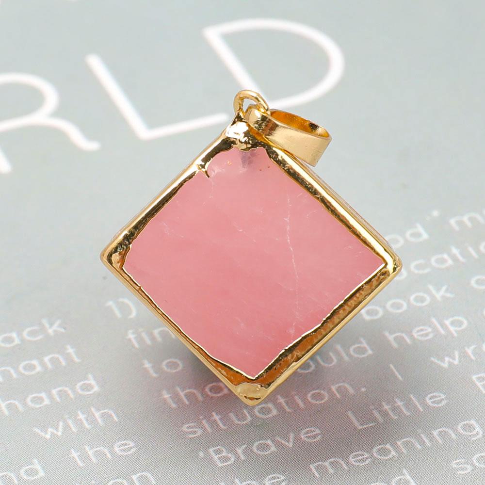 Rose Quartz Cube Pendant Wholesale Crystals USA