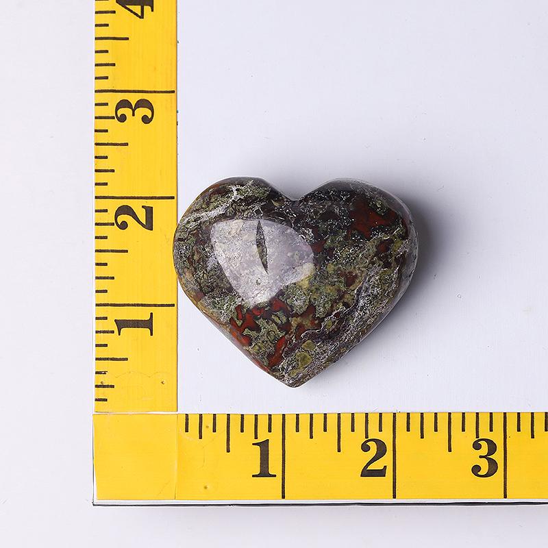 2.0-2.5"Dragon Blood Stone Heart Shape Crystal Carvings Wholesale Crystals USA