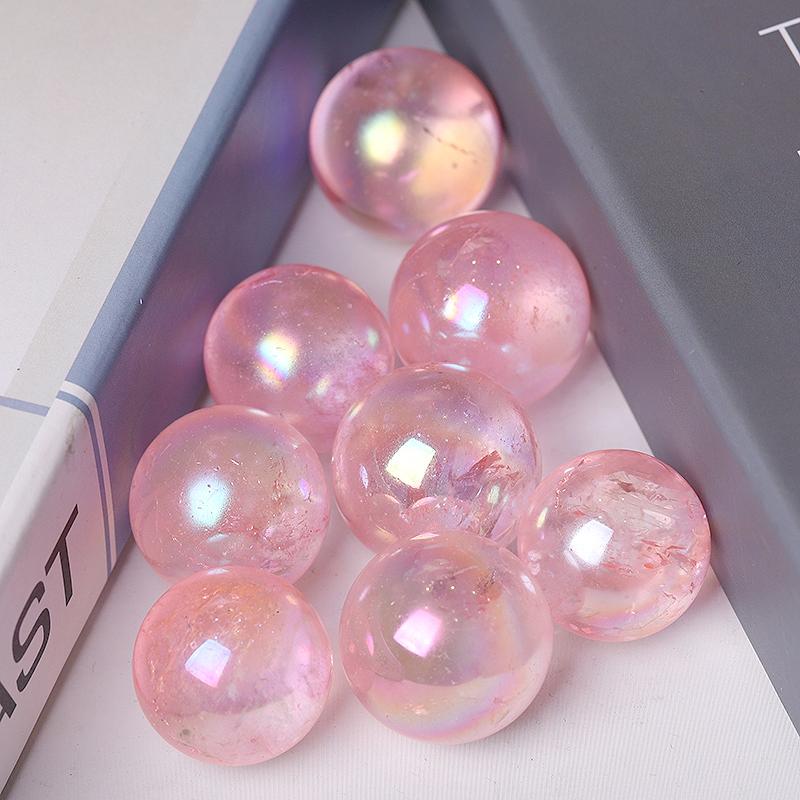 0.25kg Aura Rose Quartz Sphere Wholesale Crystals USA