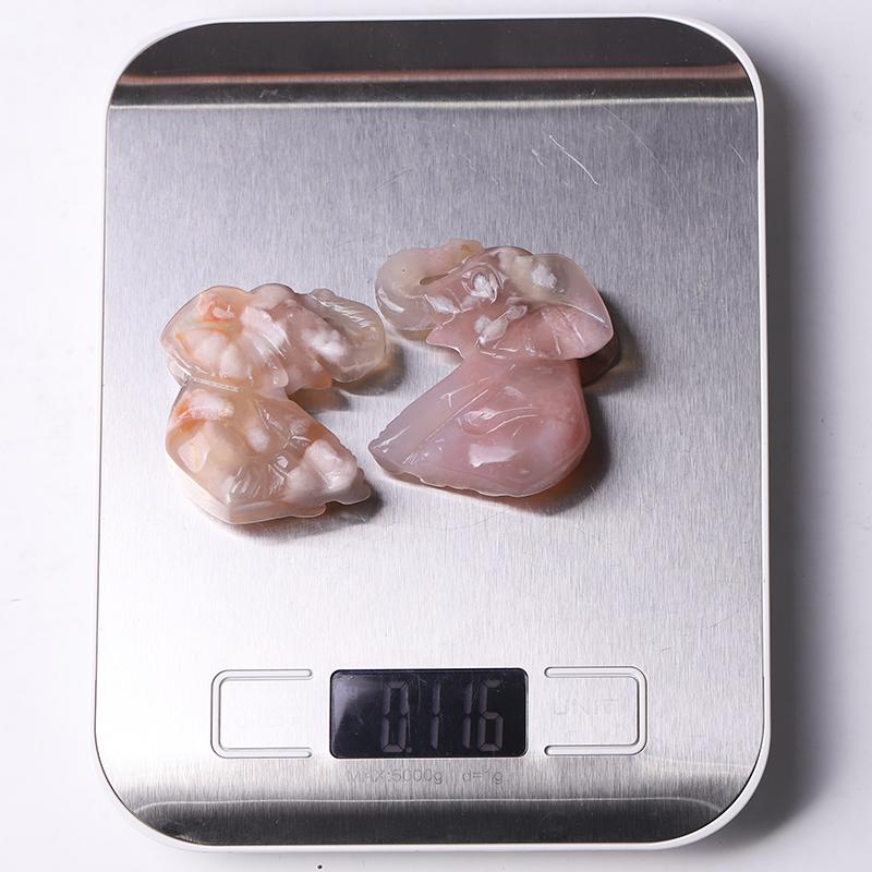 2" Flower Agate Elephant Crystal Carvings Wholesale Crystals USA