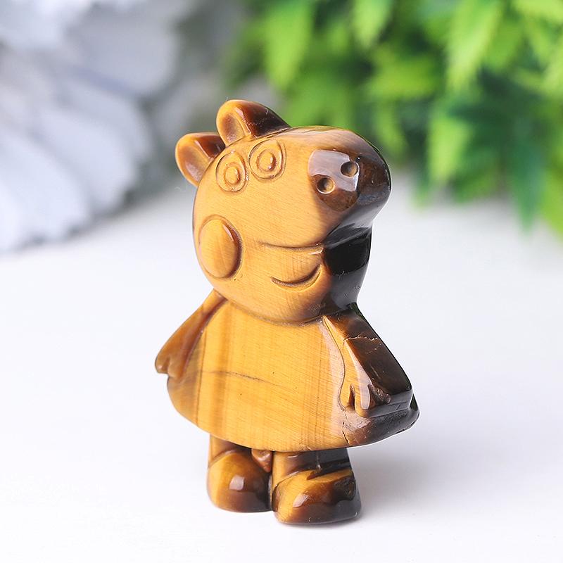 1.8" Peppa Pig Crystal Carvings Wholesale Crystals USA