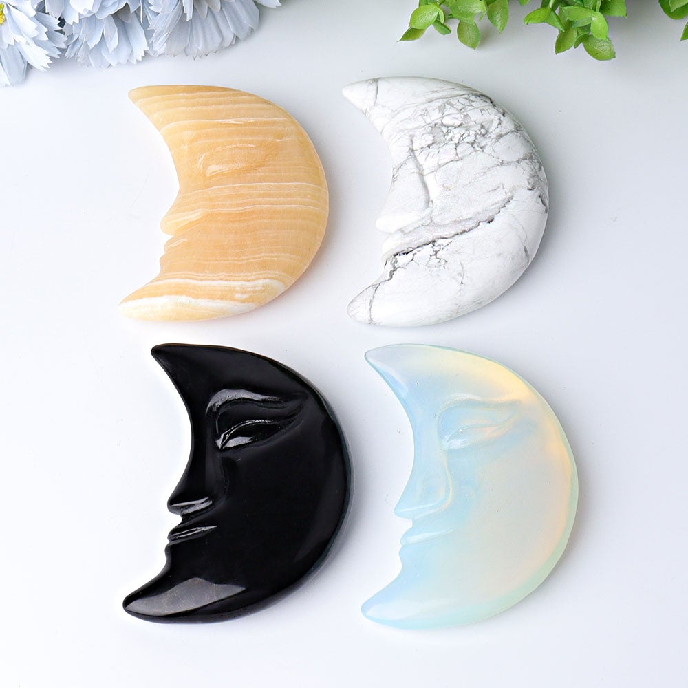 3.8" Moon Face Crystal Carvings Wholesale Crystals USA