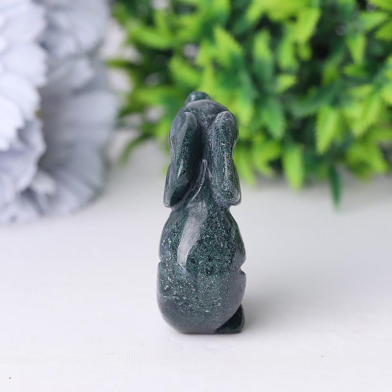 2" Moss Agate Elephant Crystal Carvings Wholesale Crystals USA