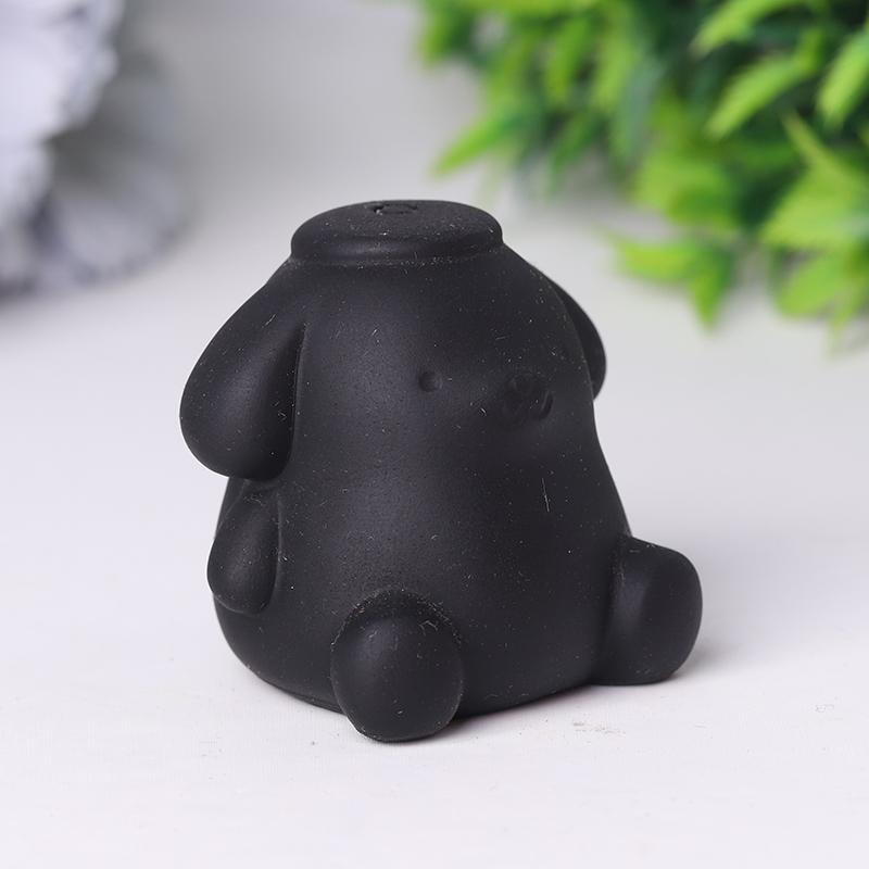 Black Obsidian Pompom Purin Crystal Carvings Wholesale Crystals USA