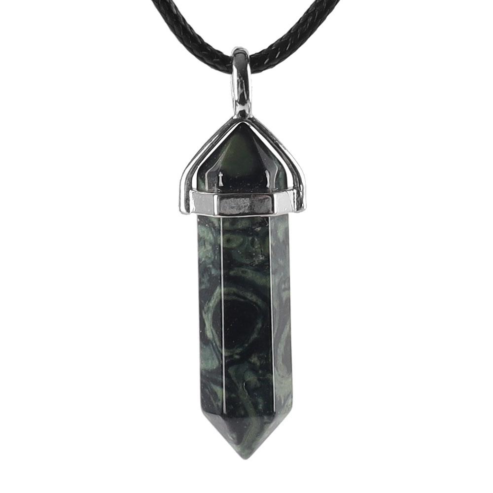 Natural Semi-Precious Gemstone Crystal Healing Hexagonal Point Chakra Pendant Wholesale Crystals USA
