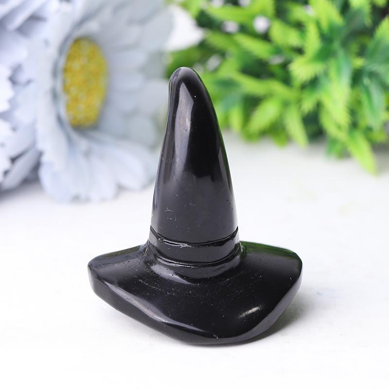 2.25" Black Obsidian Witch's Hat Crystal Carvings Wholesale Crystals USA