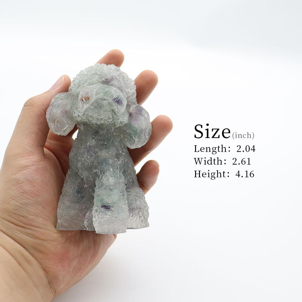 Resin Dog Figurines with Fluorite Gravel Toy Poodle