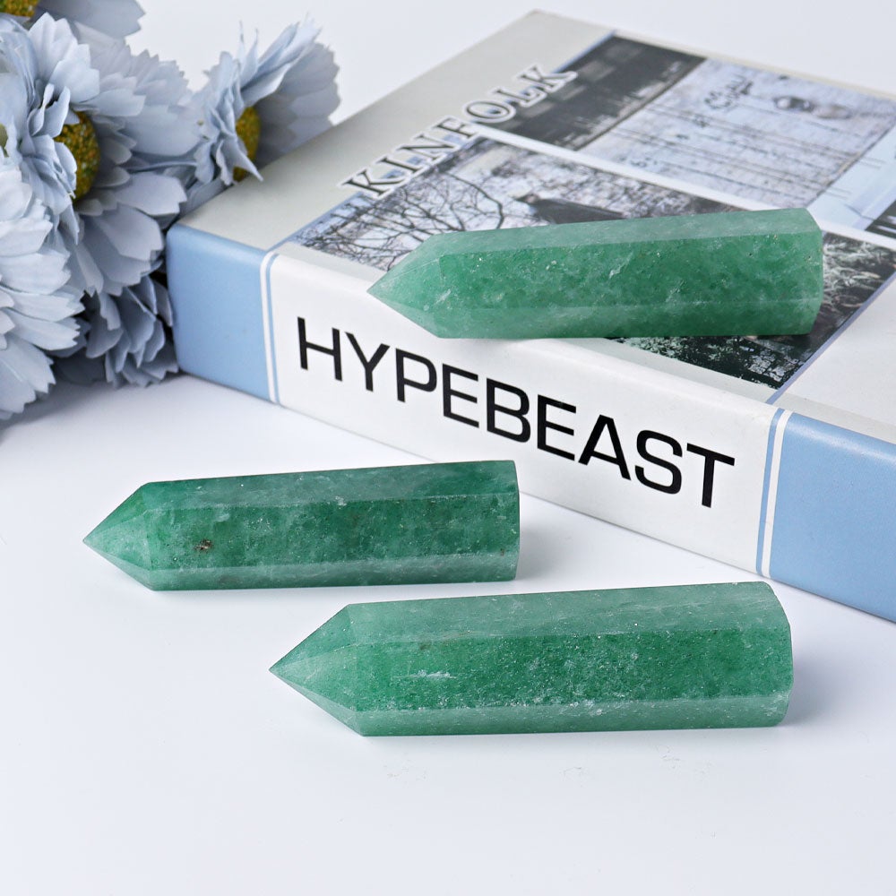 3"-3.5" Green Strawberry Crystal Point Wholesale Crystals USA