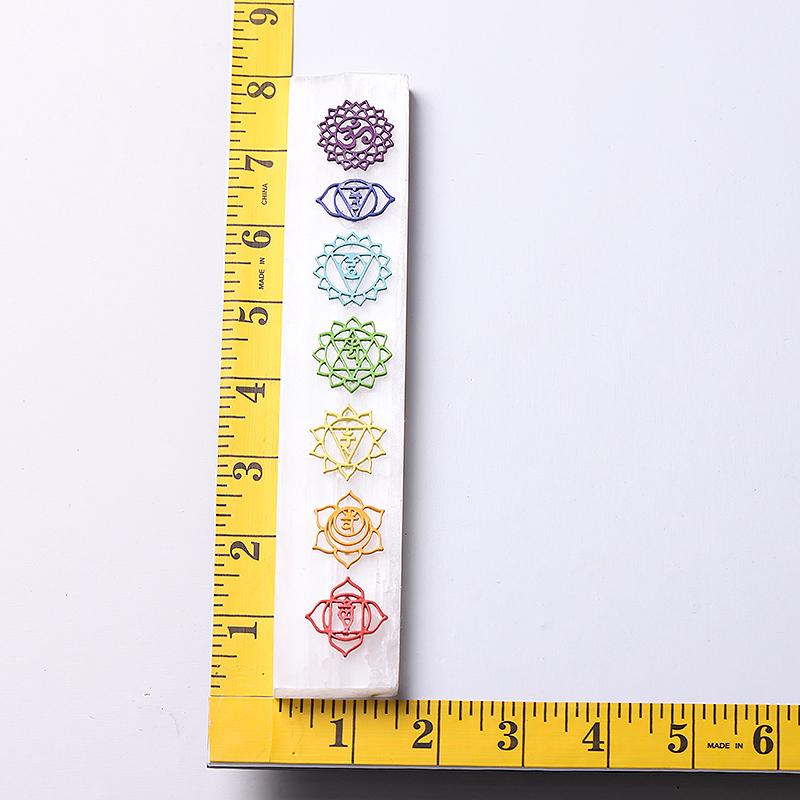 8" Chakra Selenite Stick Wand