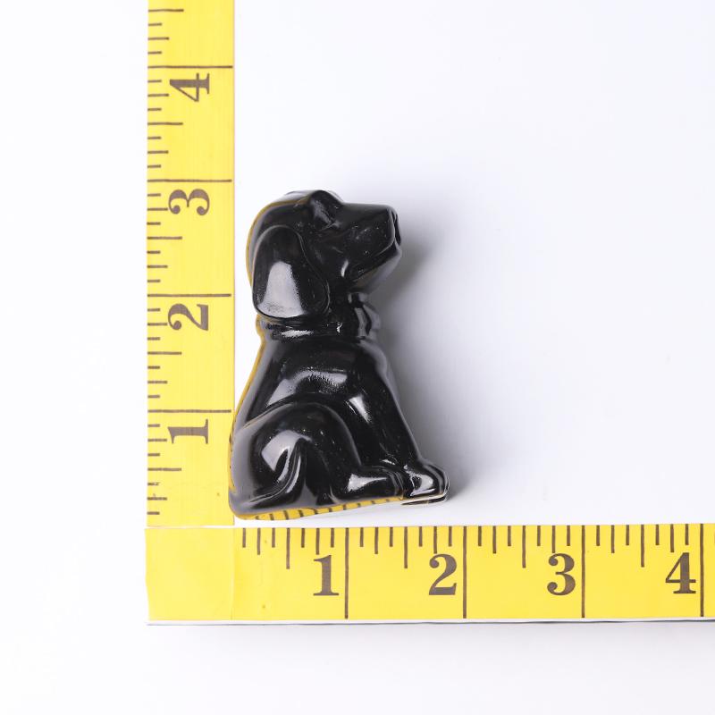 2.7" Black Obsidian Dog Crystal Carvings Wholesale Crystals USA
