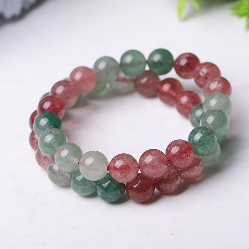 10mm Mixed Strawberry Quartz Bracelet Wholesale Crystals USA