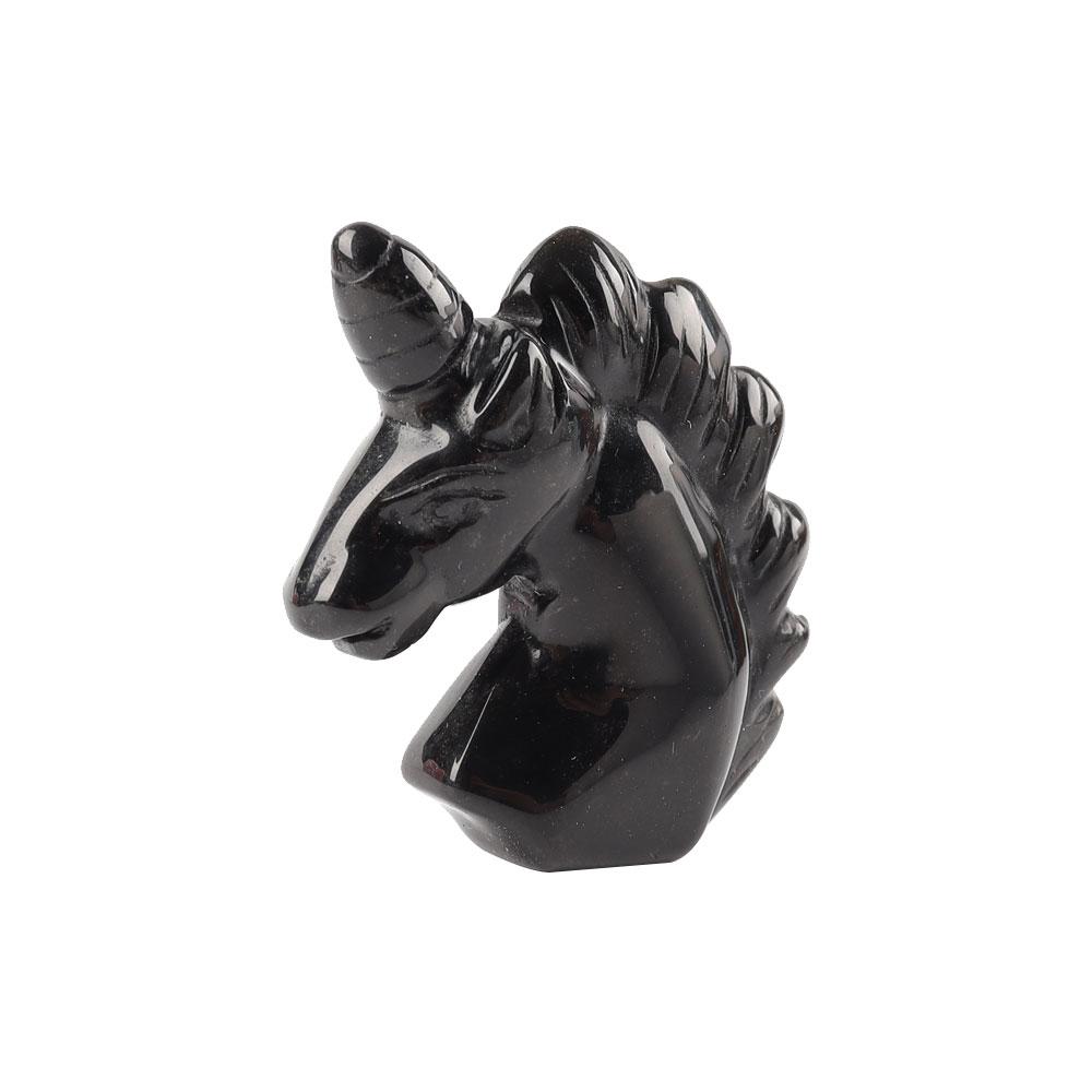 2" Black Obsidian Crystal Carving Unicorn Wholesale Crystals USA