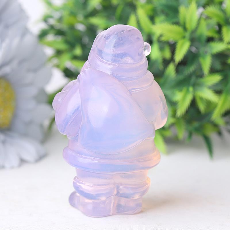 3" Pink Opalite Santa Claus Crystal Carvings for Christmas Wholesale Crystals USA
