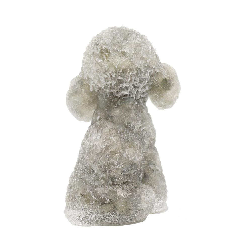 Resin Dog Figurines with Labradorite Gravel Toy Poodle for Kids Gifts