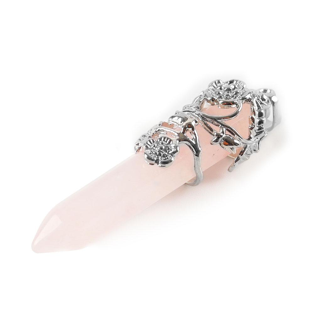 Hexagonal Wire Wrapped Pointed Quartz Pendant Wholesale Crystals USA