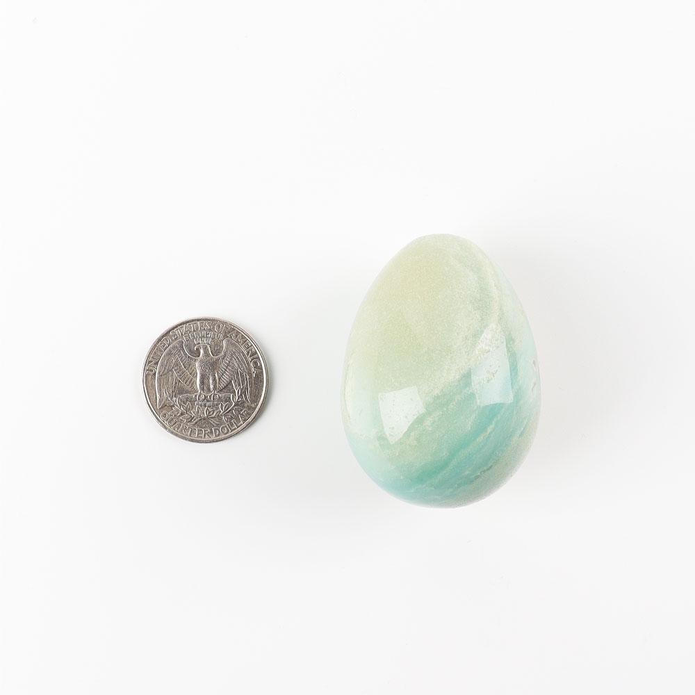 2" Sky Blue Stone Carving Egg Shape Crystal Palm Stone Wholesale Crystals USA