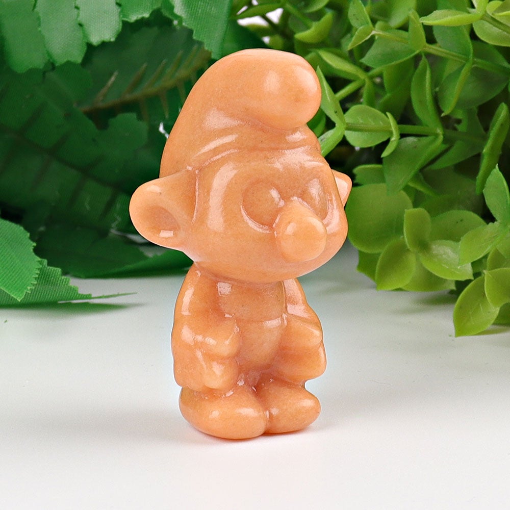 2.3" Yellow Jade Smurfs Crystal Carvings Wholesale Crystals USA