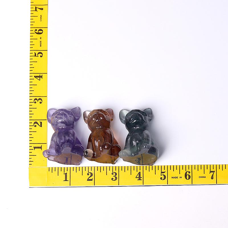 2.5" Wholesale High Quality Fluorite French Bulldog Carving Crystal Dog For Home Decor Wholesale Crystals USA