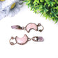 3.7" Rose Moon Amethyst Pendant Key Chain DIY Wholesale Crystals USA