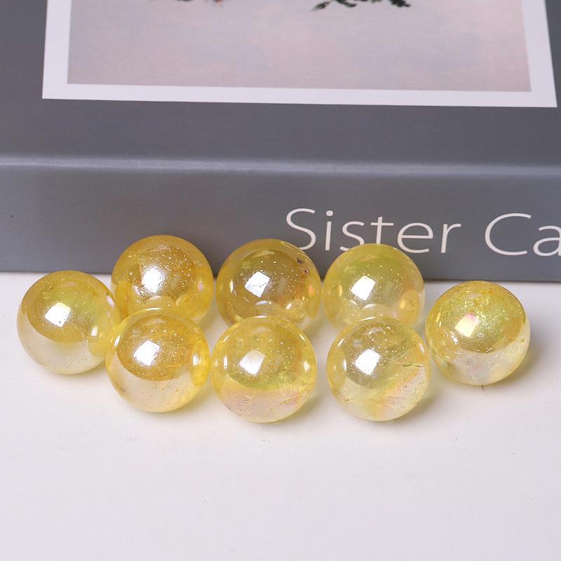 0.25kg Aura Yellow Crystal Spheres Wholesale Crystals USA