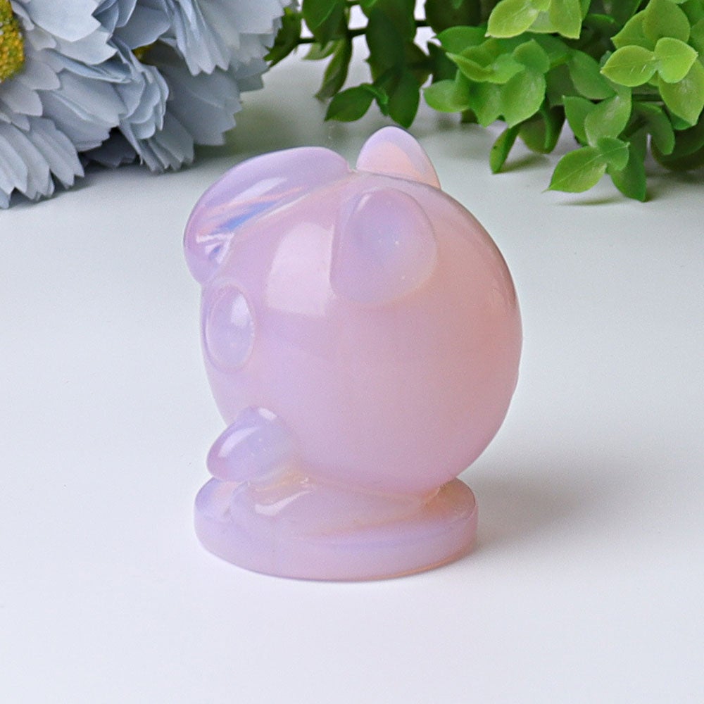 2.2" Pink Opalite Jiggly Puff Crystal Carvings Wholesale Crystals USA