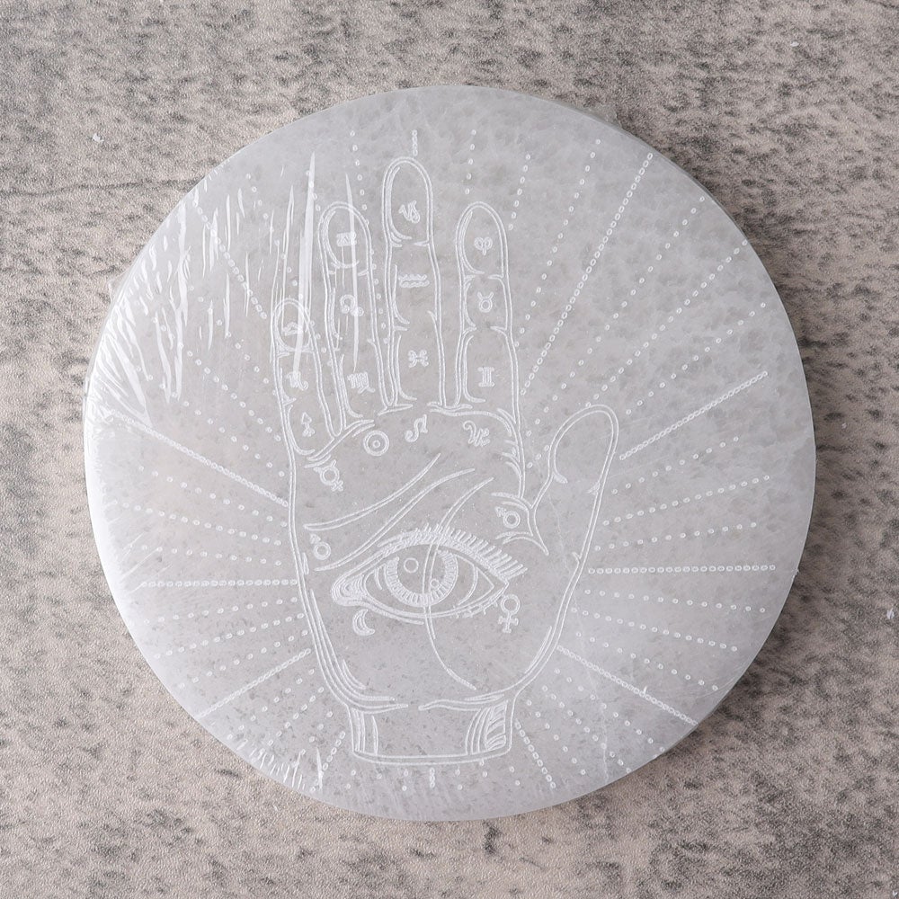 15cm Round Selenite Coaster Wholesale Crystals USA