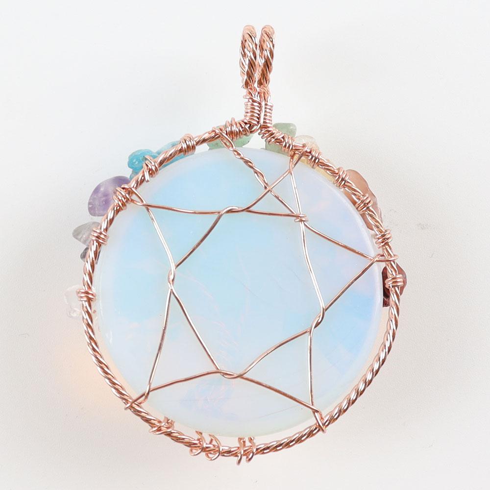 Tree of Life Copper Wire Wrapped Pendant Wholesale Crystals USA