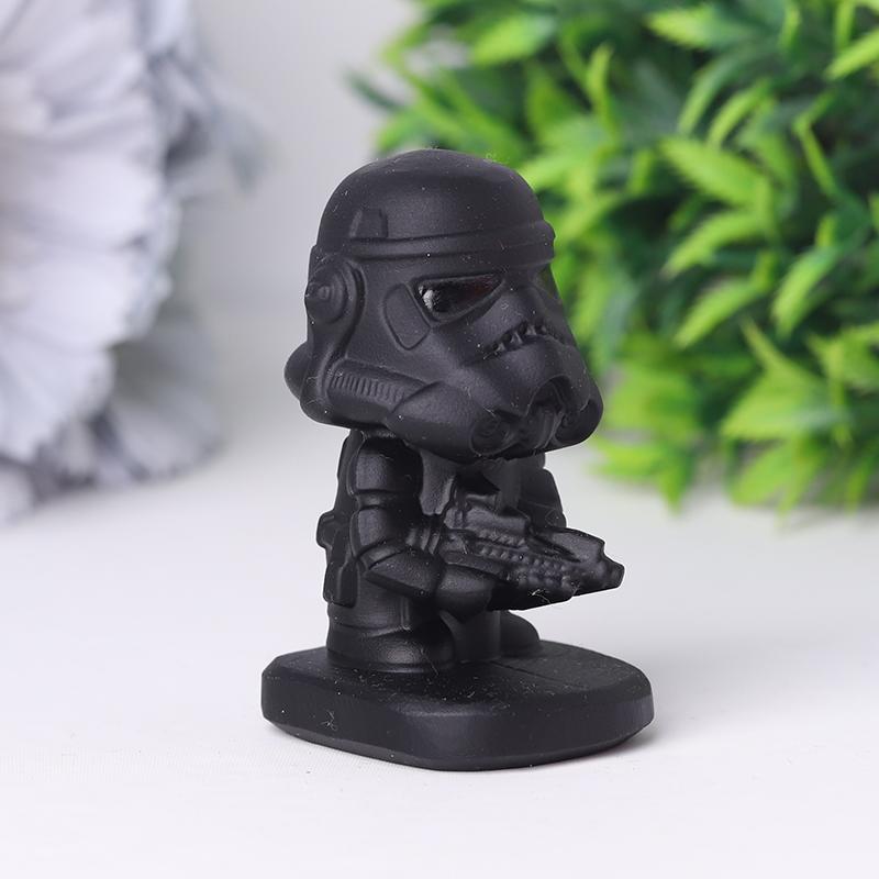 2.5" Black Obsidian Darth Vader Crystal Carvings Wholesale Crystals USA