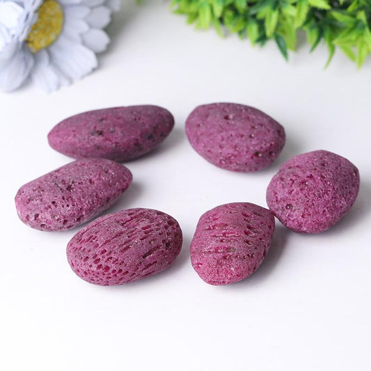 1.5"-2.0" Honey Comb Ruby Tumbles Palm stones Wholesale Crystals USA