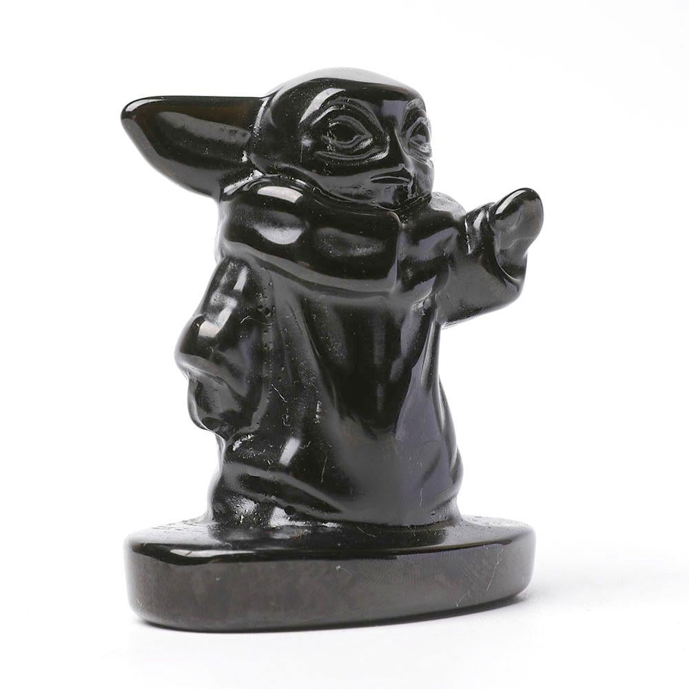 Black Obsidian Master Yoda Crystal Carvings Wholesale Crystals USA