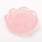Set of 2 Aventurine Rose Quartz Flower Carvings
