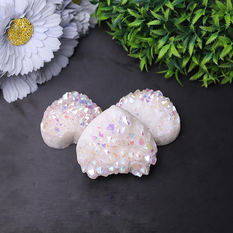 2" Aura Cluster Heart Shape Crystal Carvings Wholesale Crystals USA