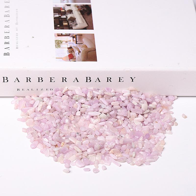 0.1kg Different Size Natural Kunzite Crystal Chips for Decoration Wholesale Crystals USA