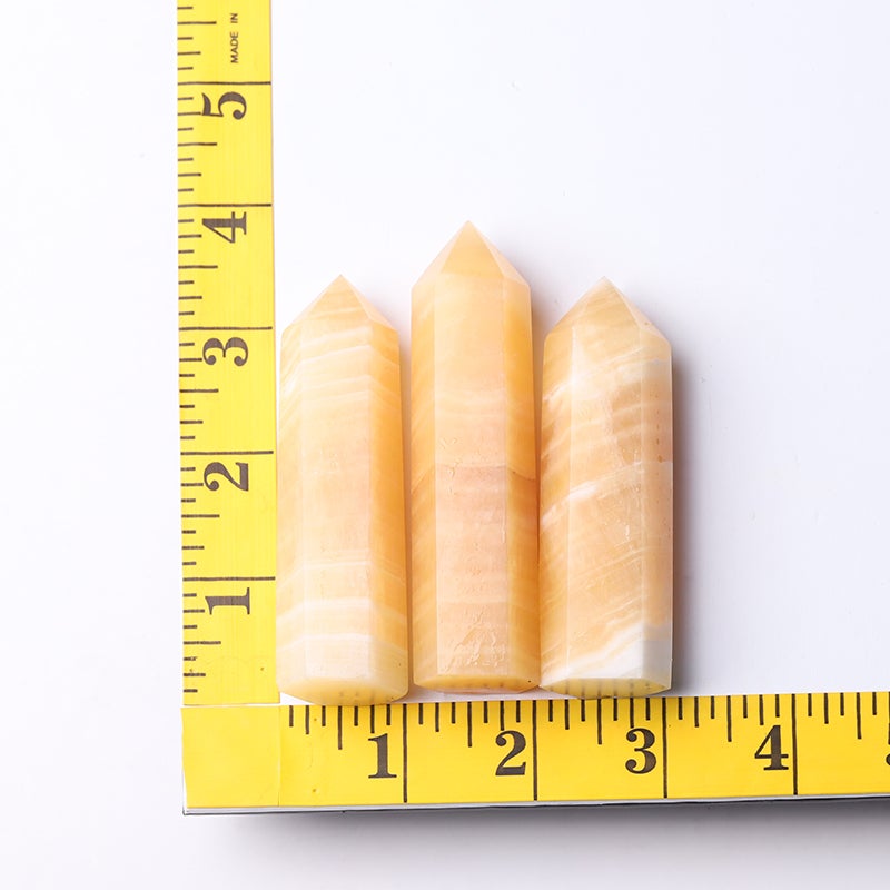 Set of 3 Honey Calcite Points Wholesale Crystals USA