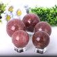 2.0"-4.5" Strawberry Quartz Sphere Wholesale Crystals USA