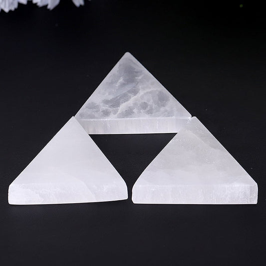 2" Triangle Selenite Slab Crystal Charging Plate Wholesale Crystals USA