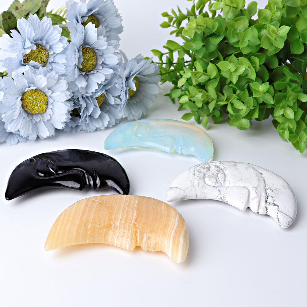 3.8" Moon Face Crystal Carvings Wholesale Crystals USA