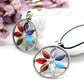 Stainless Steel Vintage Gothic Buddhist Tibetan Lotus 7 Chakra Gemstone Pendant Wholesale Crystals USA