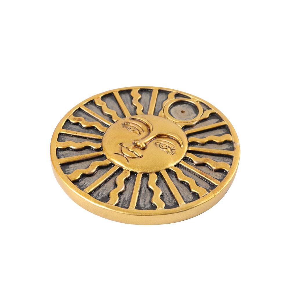 Resin Sun Face Plate Incense Holder