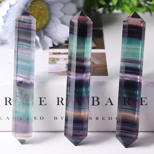 4" High Quality Rainbow Fluorite Double Terminated Point for Healing Wholesale Crystals USA