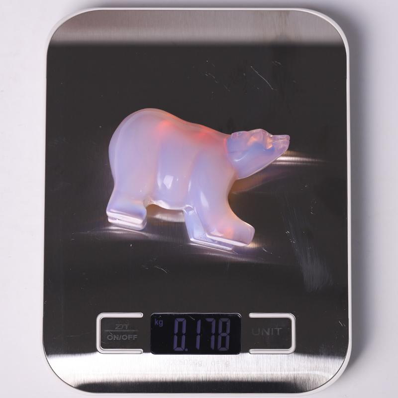 3" Pink Opal Bear Carving for Collection Crystal Gift Wholesale Crystals USA