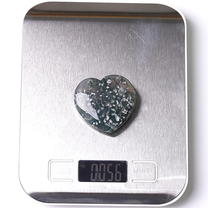 2" Moss Agate Heart Crystal Carvings Wholesale Crystals USA