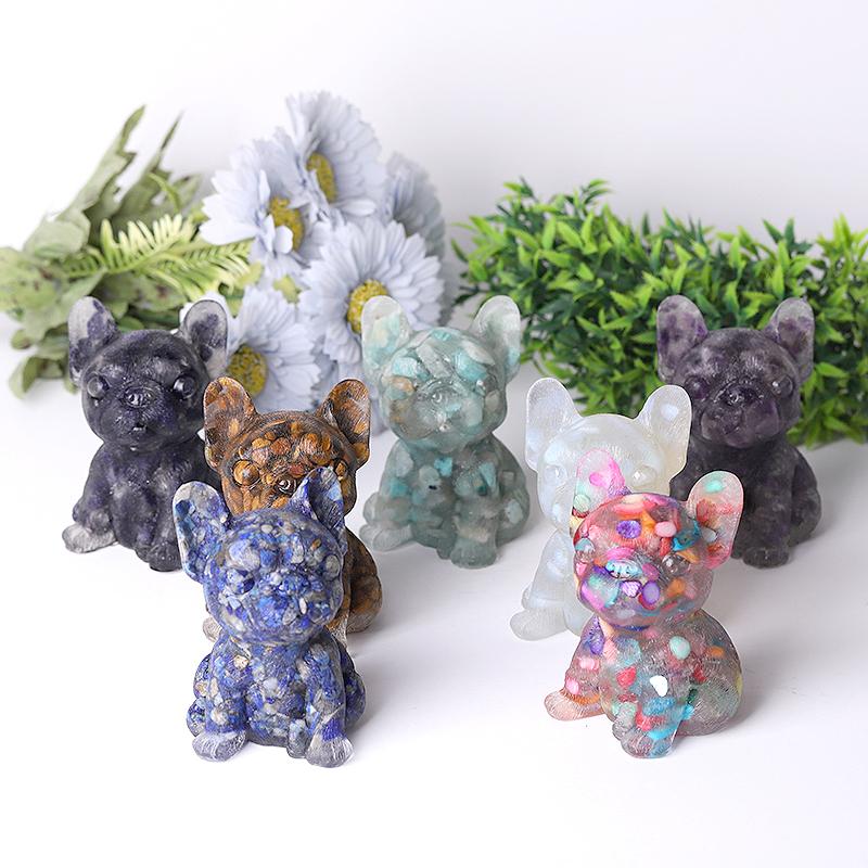 4" Resin French Bulldog Crystal Carvings Wholesale Crystals USA
