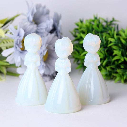 4" Wholesale Opalite Princess Carvings for Decoration Wholesale Crystals USA