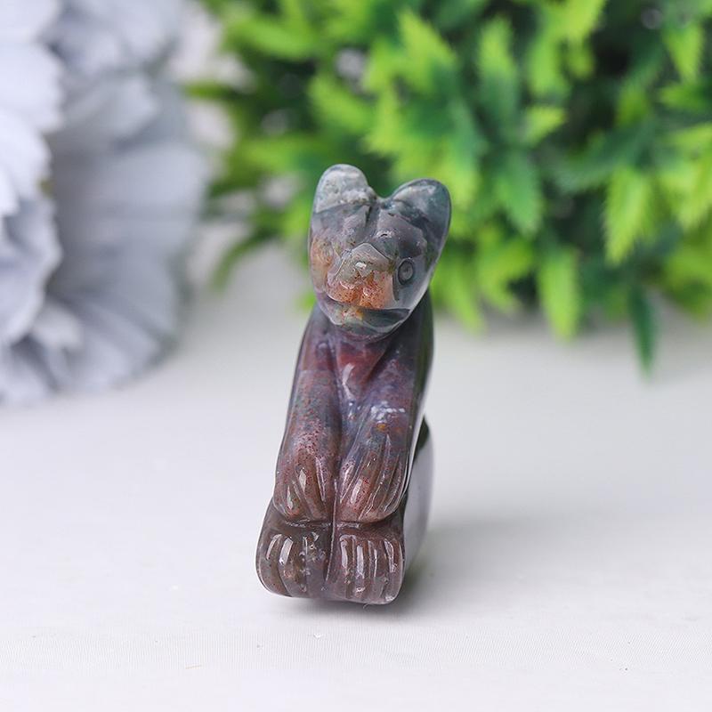 2" Moss Agate Bear Crystal Carving Wholesale Crystals USA