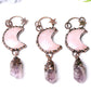 3.7" Rose Moon Amethyst Pendant Key Chain DIY Wholesale Crystals USA